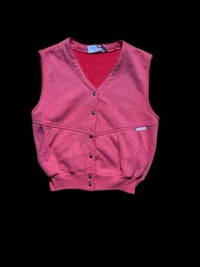 80’s Res Button-Front Sweatshirt Material Vest